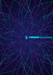 Abstract communication network background. Fractal element with lines and dots array. Big data connection complex concept. Eps10 Vector illustration