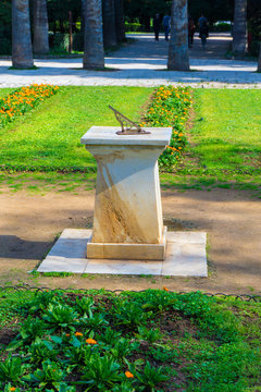 Solar clock (sundial) at National Garden of Athens, Greece