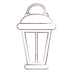vintage lantern in brown blurred silhouette vector illustration