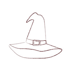witch hat in brown blurred silhouette vector illustration