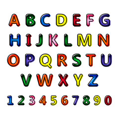 Alphabet. Bright. A cartoon. Set. Color. For your design.