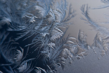 Icy patterns on the glass