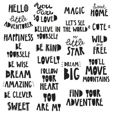 Cute Kids Phrases, For Baby Room, Greeting Card, Print On The Wall, Pillow, Decoration Kids Interior, Baby Wear And T-shirts 