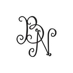 Handwritten monogram BN icon