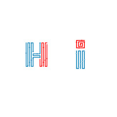 Letter H, Letter I Technology Logo Design