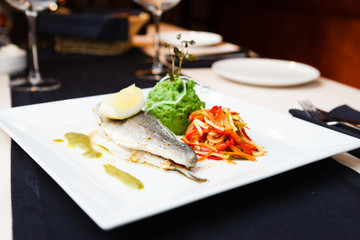 Dorada in herbs sauce