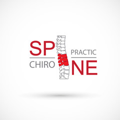 Spine health logo clinic medicine chiropractic backbone illustration