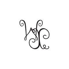 Handwritten monogram WX icon