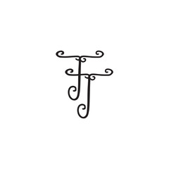 Handwritten monogram TT icon