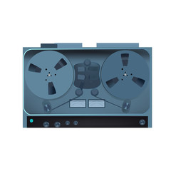 Retro tape recorder isolated on white background. Old fashion tape recorder in vector.