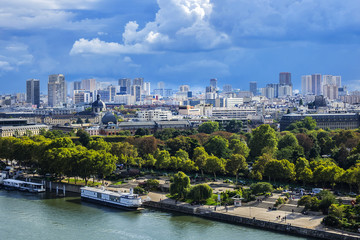 Fototapeta na wymiar Aerial view of Paris before the storm. France.