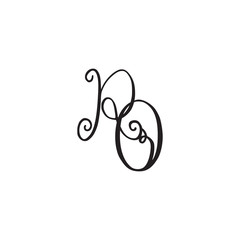 Handwritten monogram RO icon