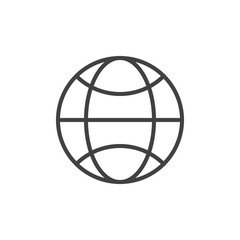 Globe line icon, outline vector sign, linear style pictogram isolated on white. Worldwide symbol, logo illustration. Editable stroke