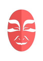 Tribal smiley japanese actor mask