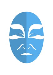 Tribal sad japanese actor mask