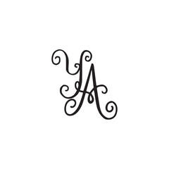Handwritten monogram YA icon