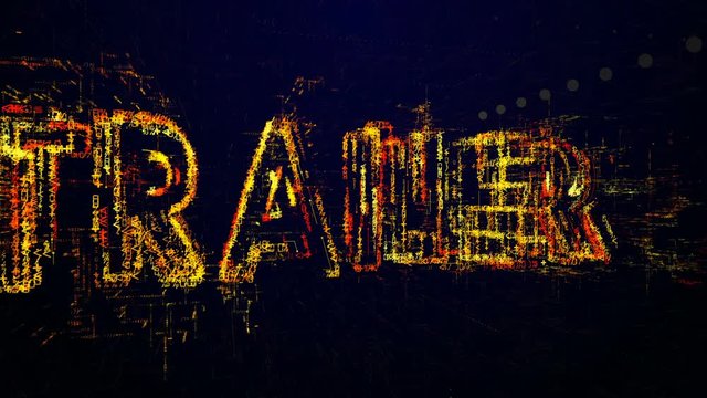 Trailer. Intro before starting or in pause. Tech title made up of small numbers and symbols. Show trailer