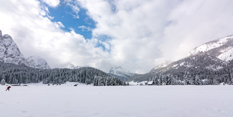 Fototapeta na wymiar Snow mountains panorama