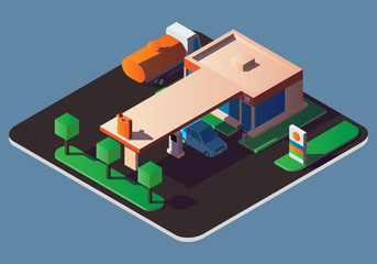 Isometric filling station