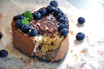 Blueberry Cream Chocolate Tart