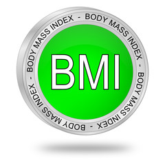 BMI - Body Mass Index Button - 3D illustration