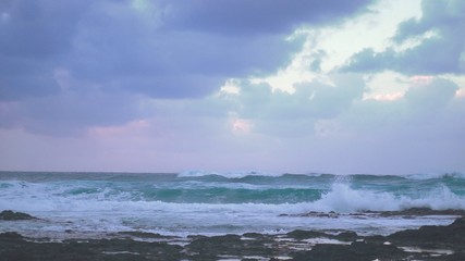 waves before the storm panorama of the Atlantic coastline