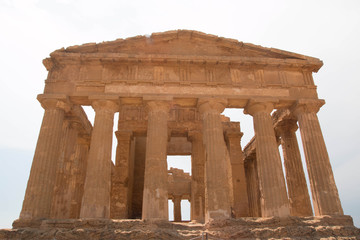 The facade of Temple of Concordia, Temples Valley, Agrigento, Sicily.