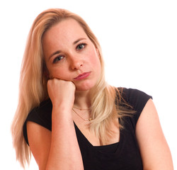 Fototapeta premium Junge Frau ist gelangweilt