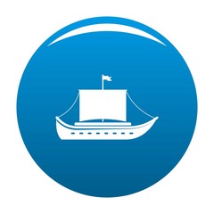 Obraz na płótnie Canvas Ship ancient icon vector blue circle isolated on white background 