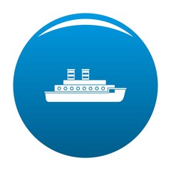 Steamship icon vector blue circle isolated on white background 