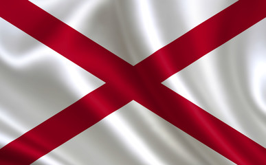 Flag of the state Alabama. A series of "flags of the United States of America" (The country - United States of America. USA)