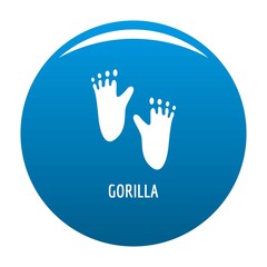 Gorilla step icon vector blue circle isolated on white background 