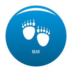 Bear step icon vector blue circle isolated on white background 