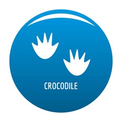 Crocodile step icon vector blue circle isolated on white background 