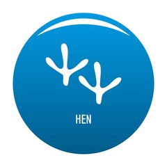 Hen step icon vector blue circle isolated on white background 