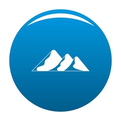 Fototapeta na wymiar Travel to mountain icon vector blue circle isolated on white background 