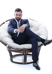 businessman sitting in a comfortable chair