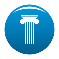 Polyhedral column icon vector blue circle isolated on white background 
