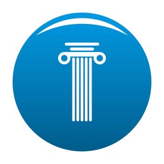 Square column icon vector blue circle isolated on white background 