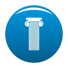 Roman column icon vector blue circle isolated on white background 