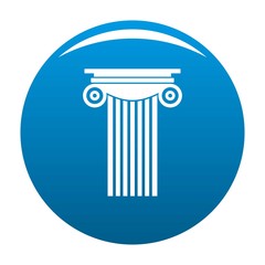Reinforced concrete column icon vector blue circle isolated on white background 