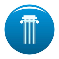 Cylindrical column icon vector blue circle isolated on white background 