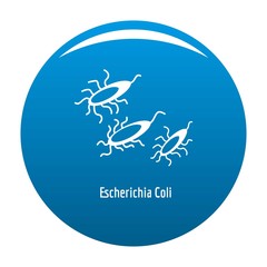 Escherichia Coli icon vector blue circle isolated on white background 