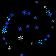 Cute Floral Pattern with Simple Small Flowers for Greeting Card or Poster. Naive Daisy Flowers in Primitive Style. Vector Background for Spring or Summer Design.
