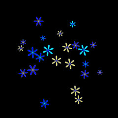 Cute Floral Pattern with Simple Small Flowers for Greeting Card or Poster. Naive Daisy Flowers in Primitive Style. Vector Background for Spring or Summer Design.
