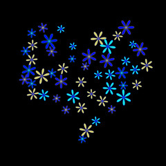 Cute Floral Pattern with Simple Small Flowers for Greeting Card or Poster. Naive Daisy Flowers in Primitive Style. Vector Background for Spring or Summer Design.
