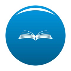Book literature icon vector blue circle isolated on white background 