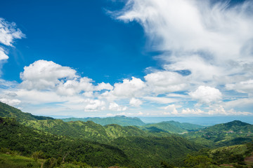 Fototapeta premium Aerial view landscape from the top of mountain