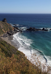 Driving along the coast on Highway 1 in California