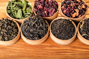 variety of dry teas